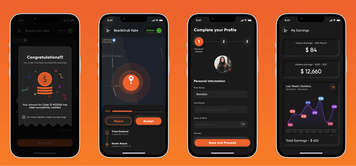 Features of food delivery app